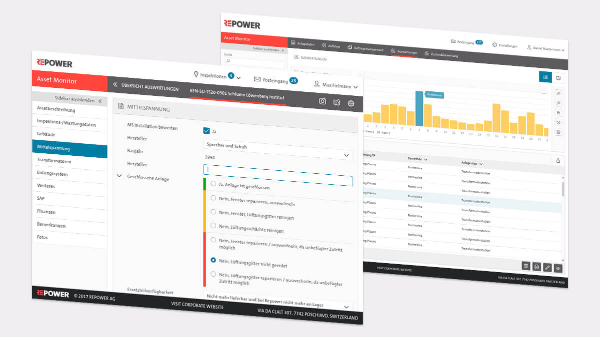 Designentwürfe für das neue Interface von EASYASSSET (damals noch Asset Monitor)