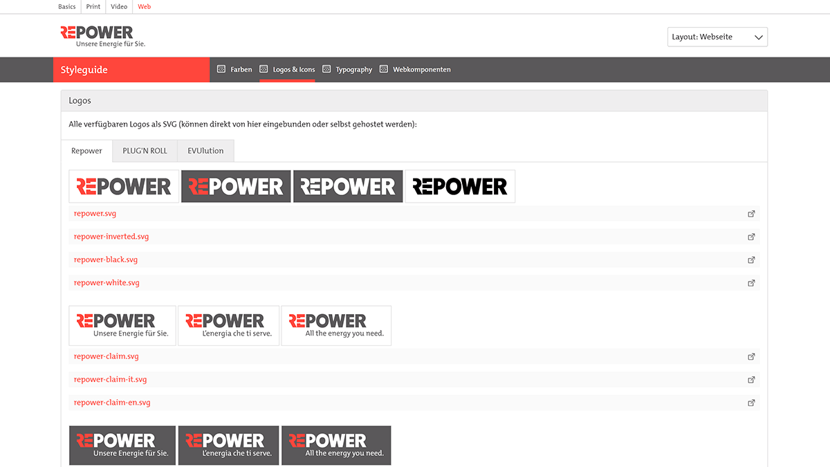 Alle Logovarianten sind als Vektordateien auf dem Styleguide hinterlegt